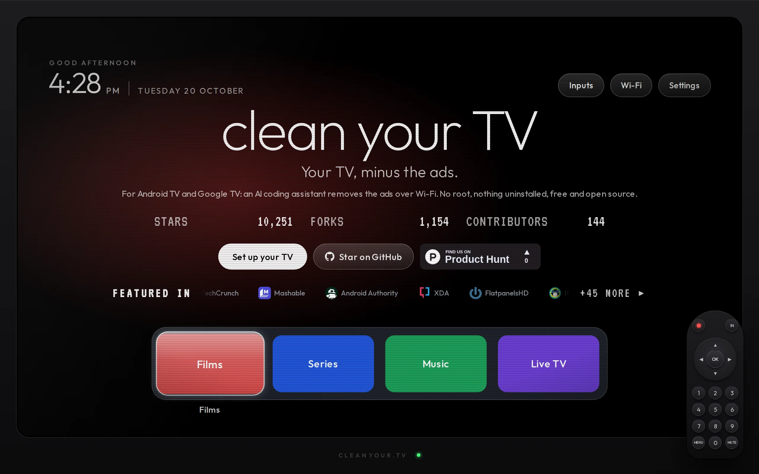 CleanYourTV – 开源的电视广告去除工具，垃圾软件全清空
