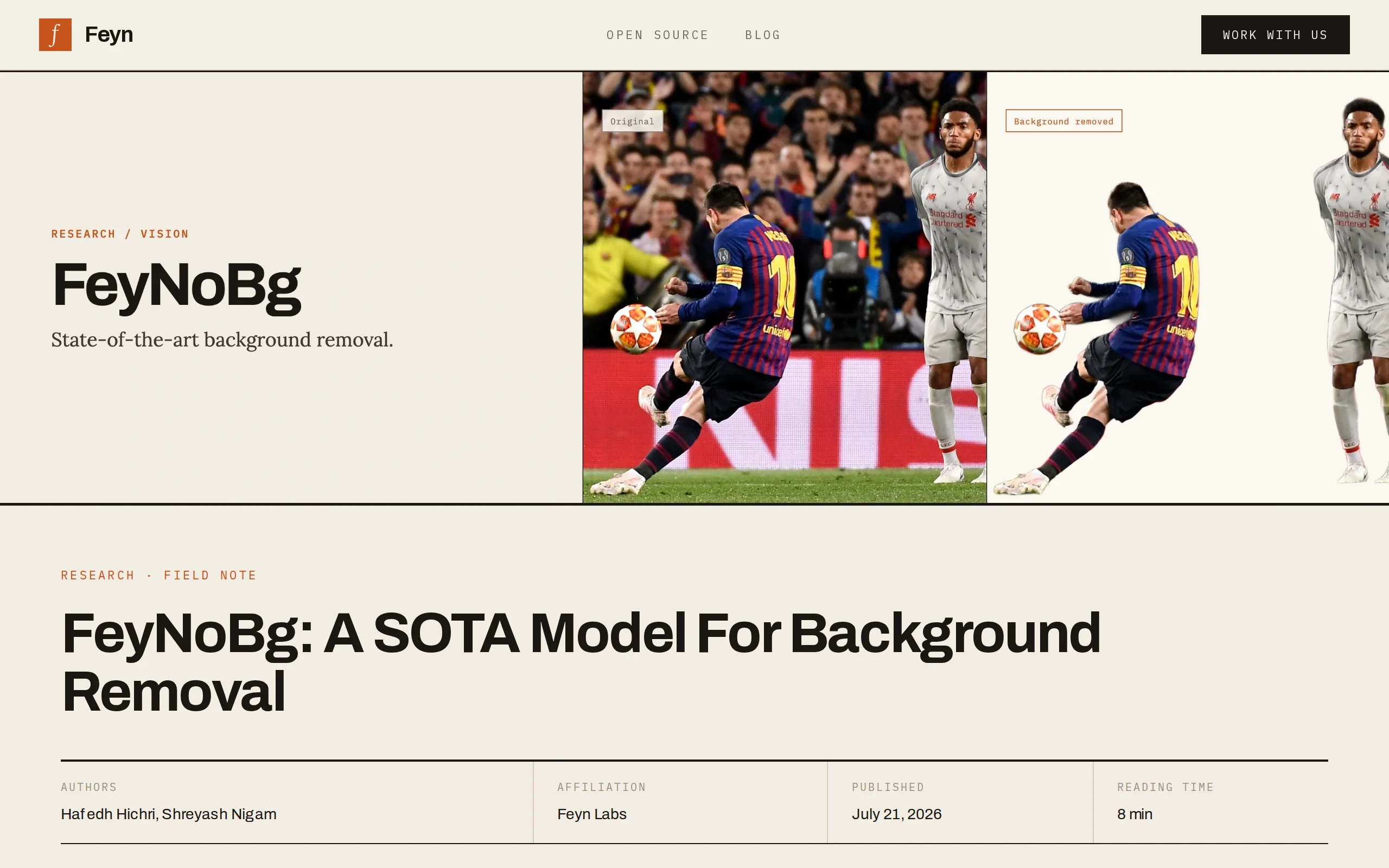 FeyNoBg – An Open-Source Automatic Background Removal Model from Feyn Labs