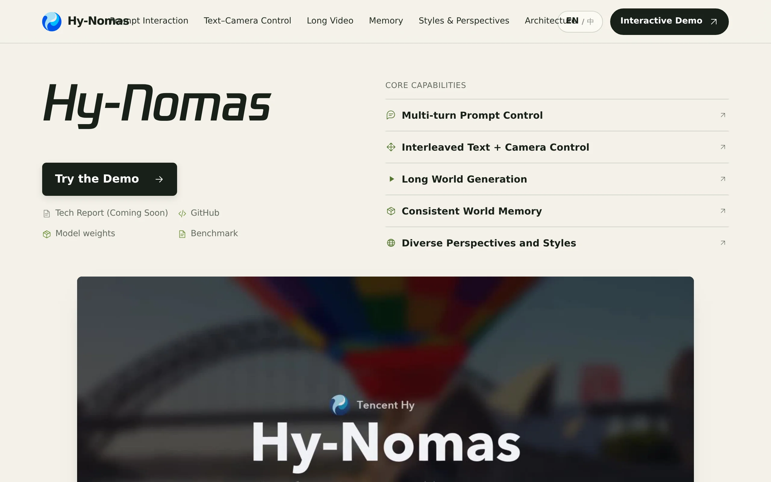 Hy-Nomas – Tencent HunYuan Team's Open-Source Interactive Video World Generation Model
