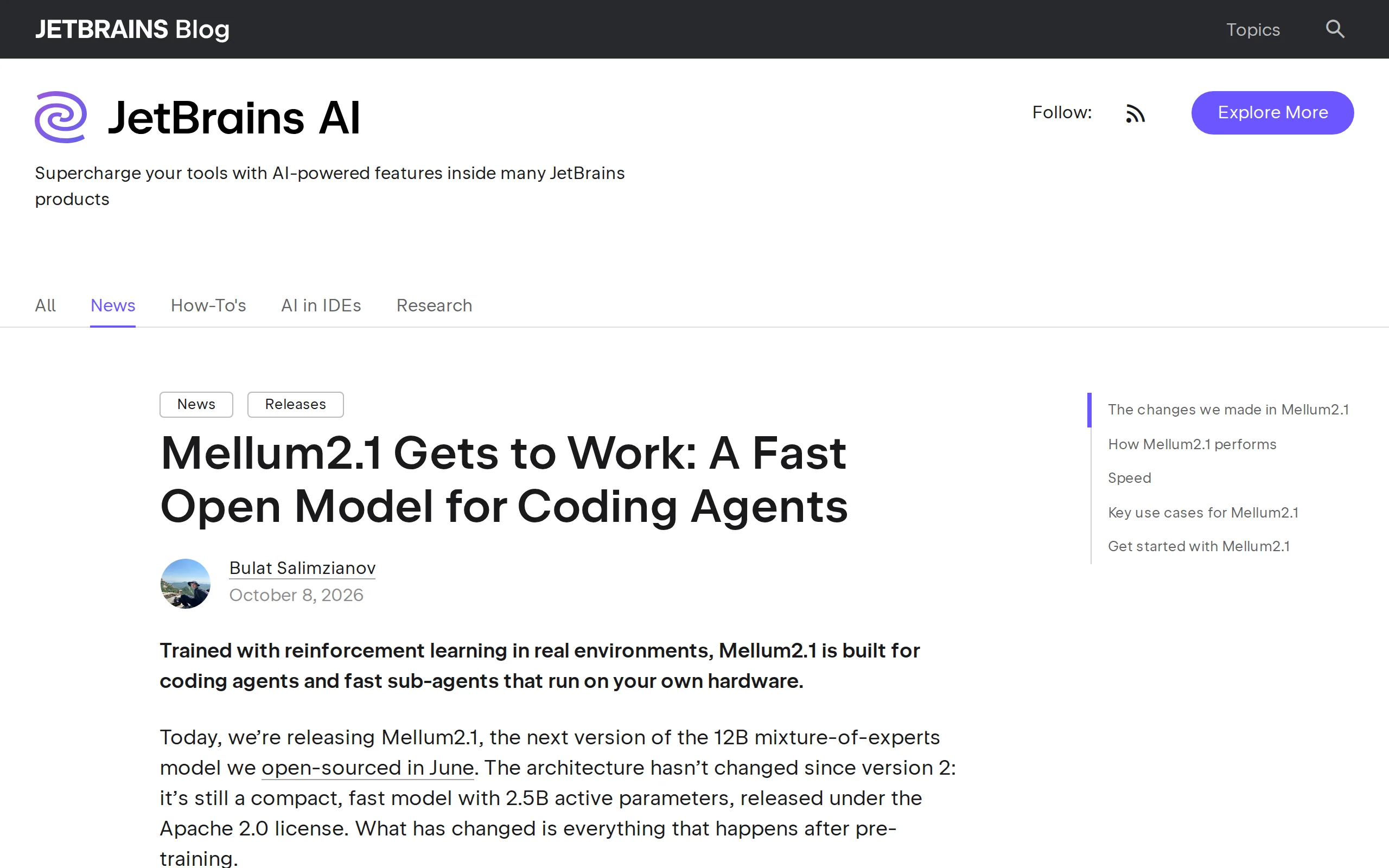 In-Depth Review of Mellum2.1: A Technological Leap in JetBrains' Open-Source Agentic Coding Model