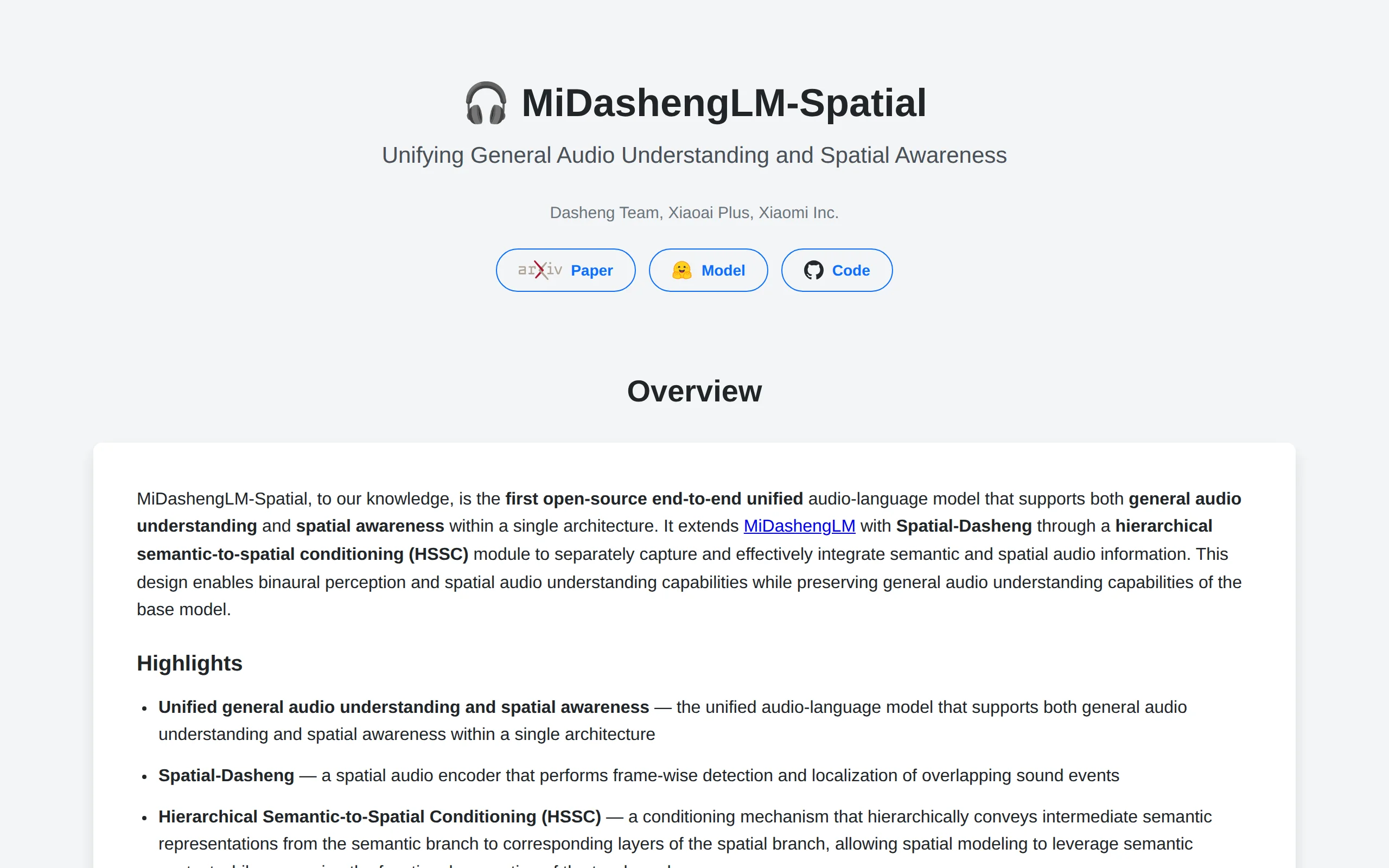 MiDashengLM-Spatial – Xiaomi's Open-Source Spatial Audio Understanding Large Model